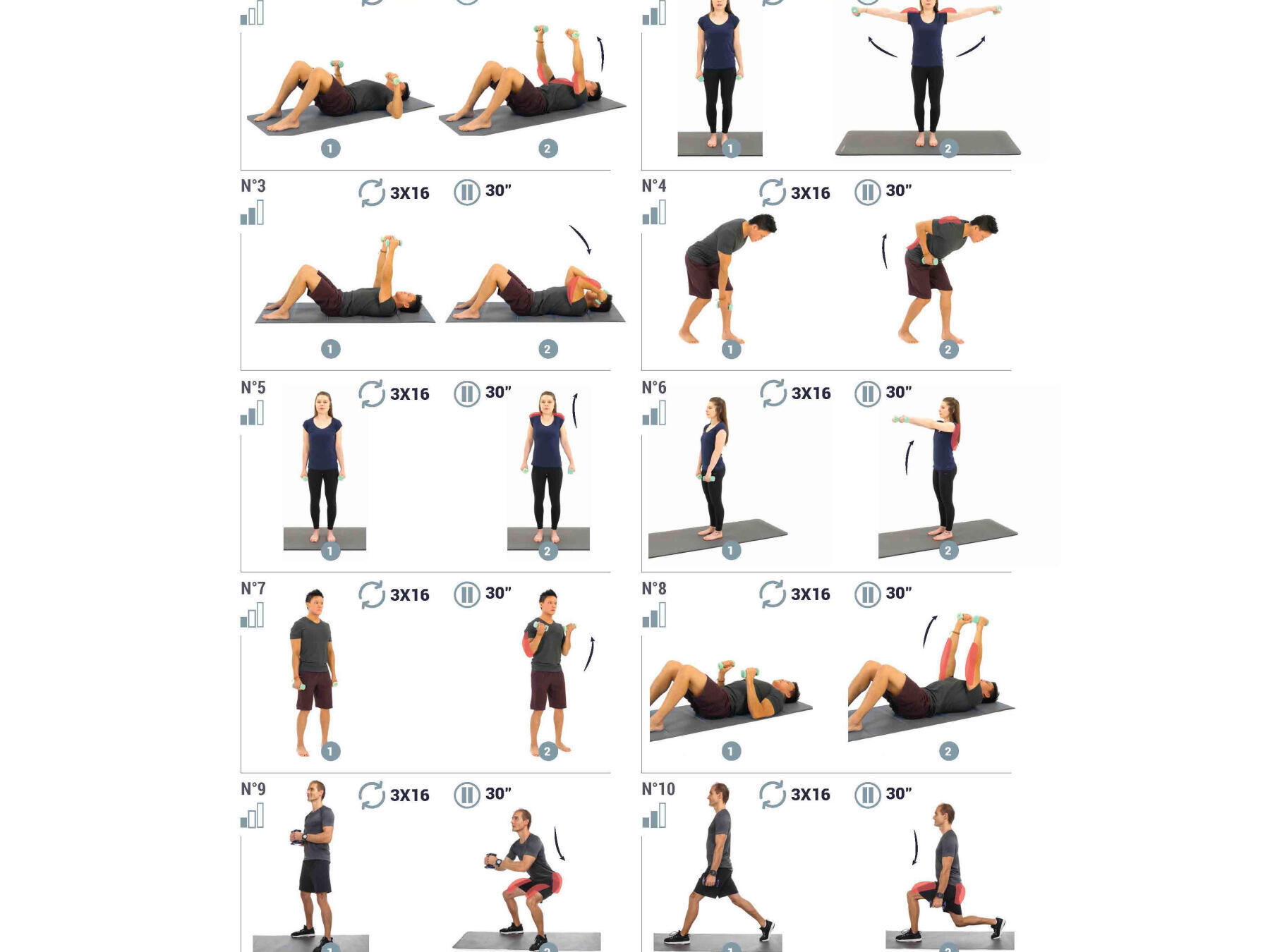 Exercices avec haltères : Programme de musculation tous niveaux