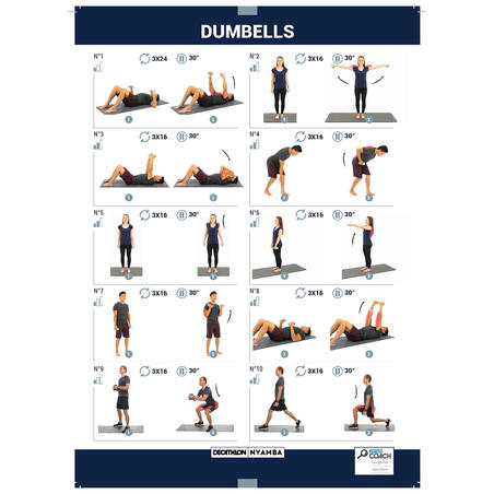 Pilates & Toning Dumbbells Twin-Pack 3 kg