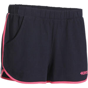 Pantalón corto de voleibol mujer V100 azul oscuro rosa