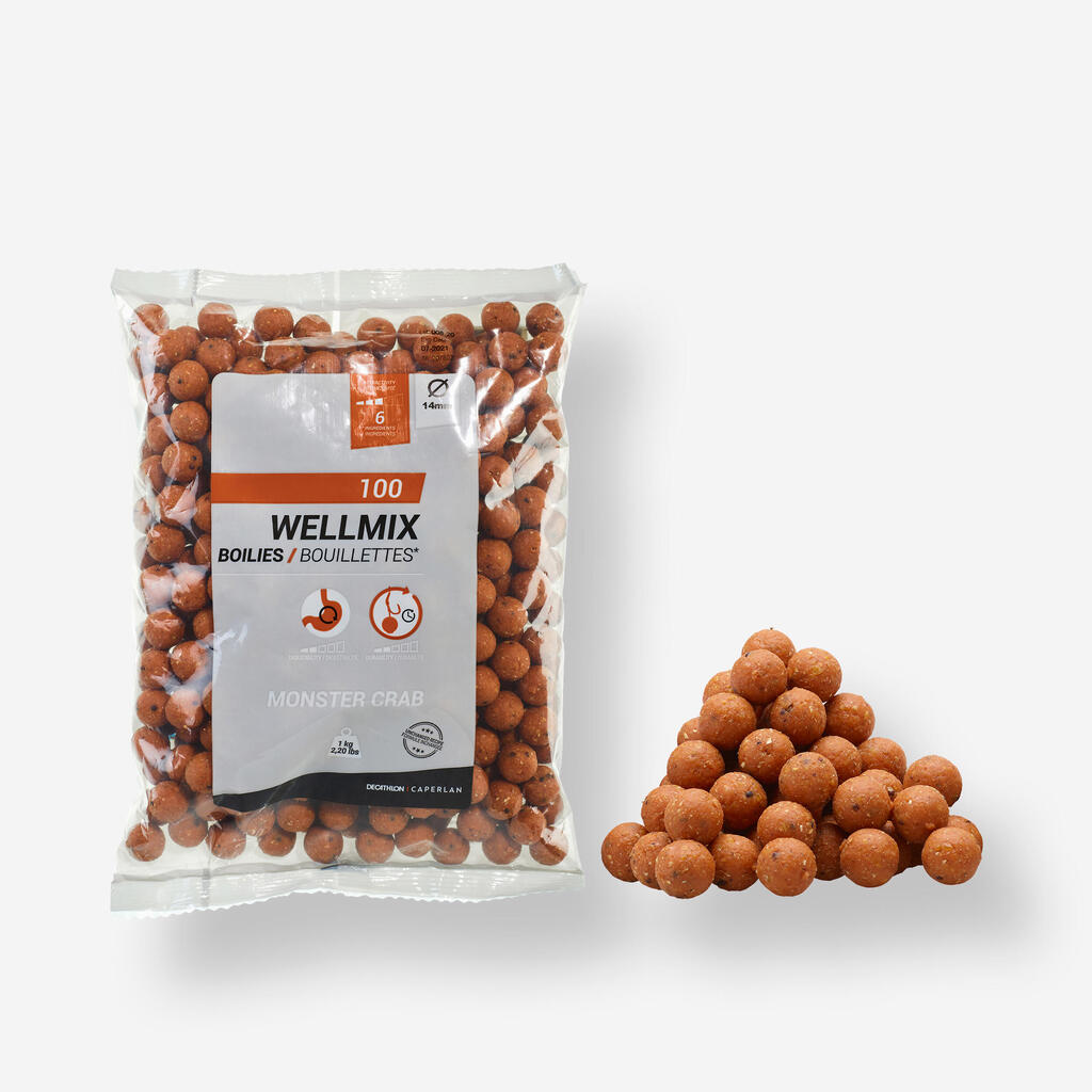 Boiliji za krapolov z okusom velike rakovice WELLMIX (14 mm, 1 kg)