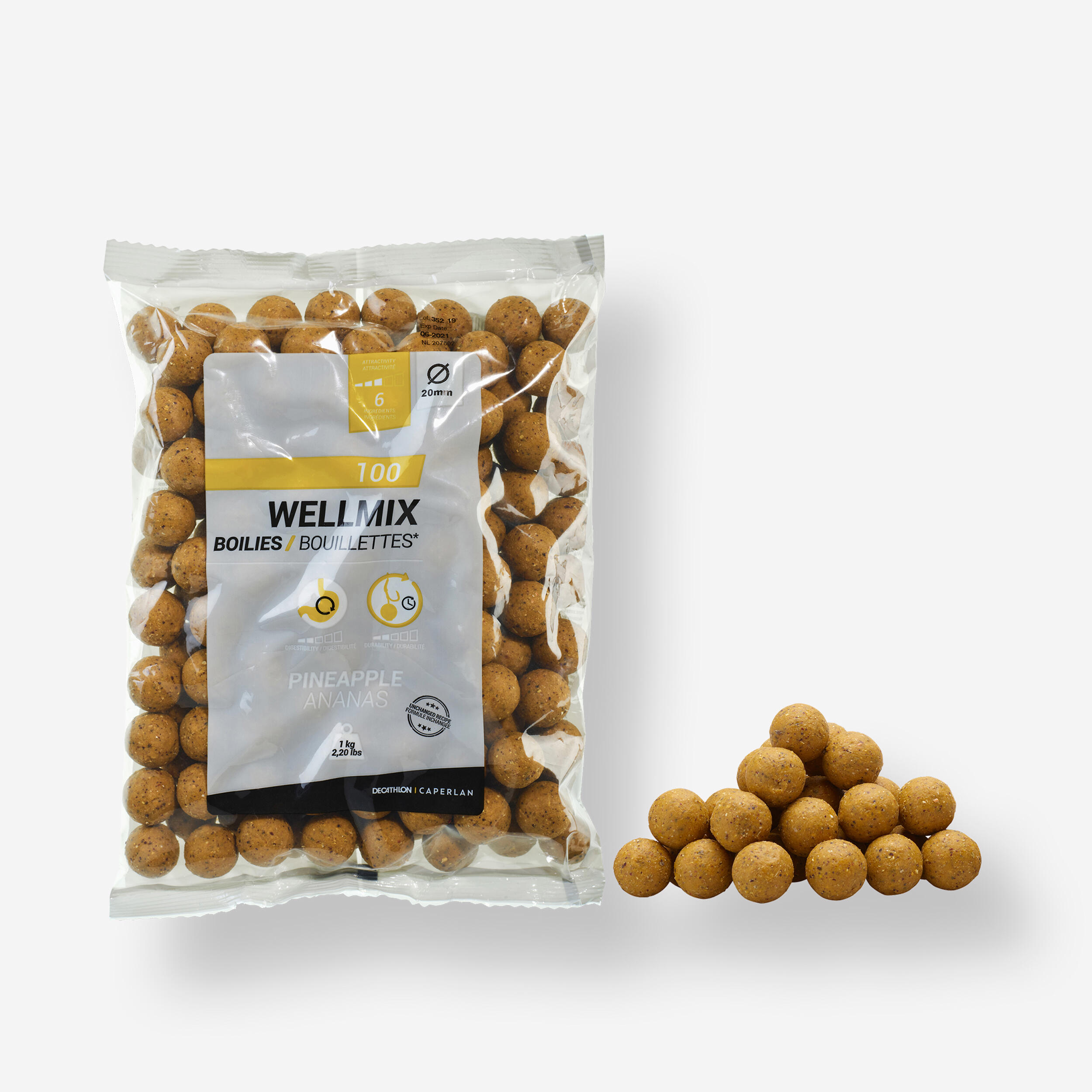 Caperlan - Bouillettes Pêche De La Carpe Wellmix 20mm 1kg Ananas - Bouillette - Peche - - Taille Unique - Decathlon