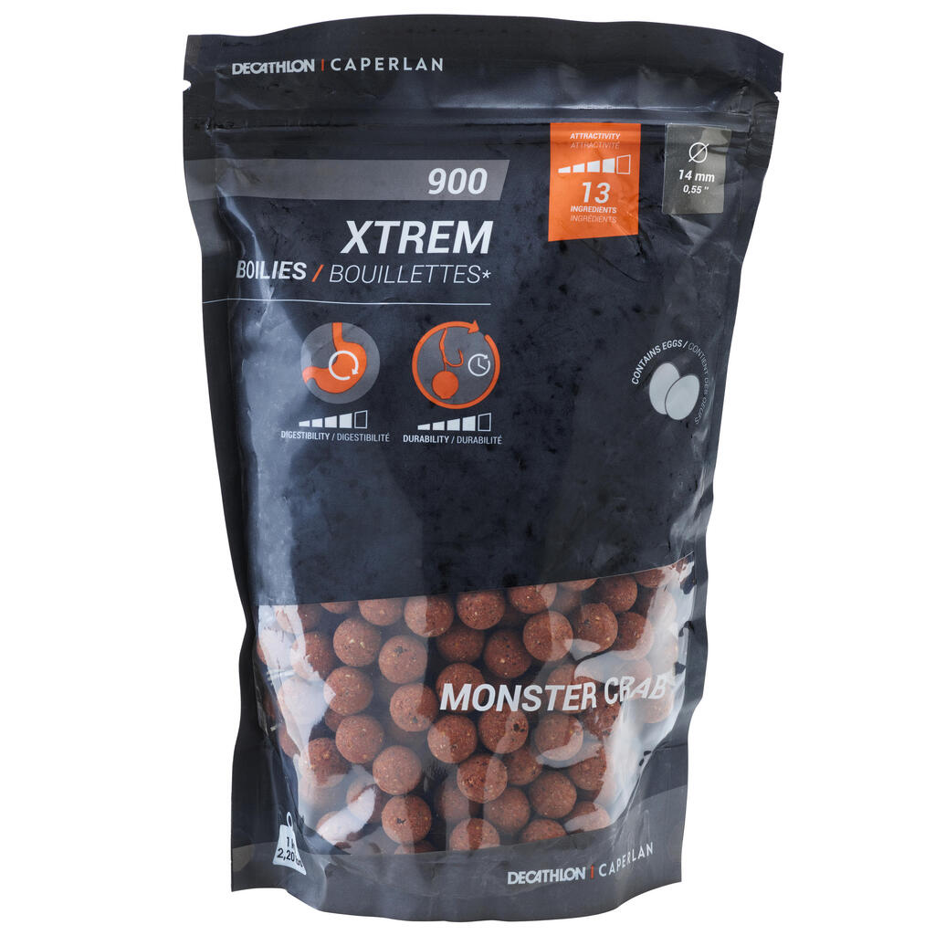 Boilies na lov kapra Xtrem 900 14 mm 1 kg Monstercrab