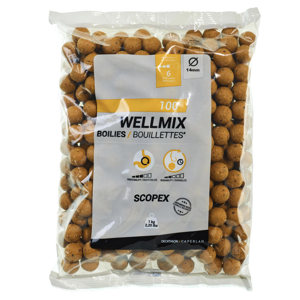 „Wellmix Scopex“ 14 mm 1 kg boiliai karpių žvejybai