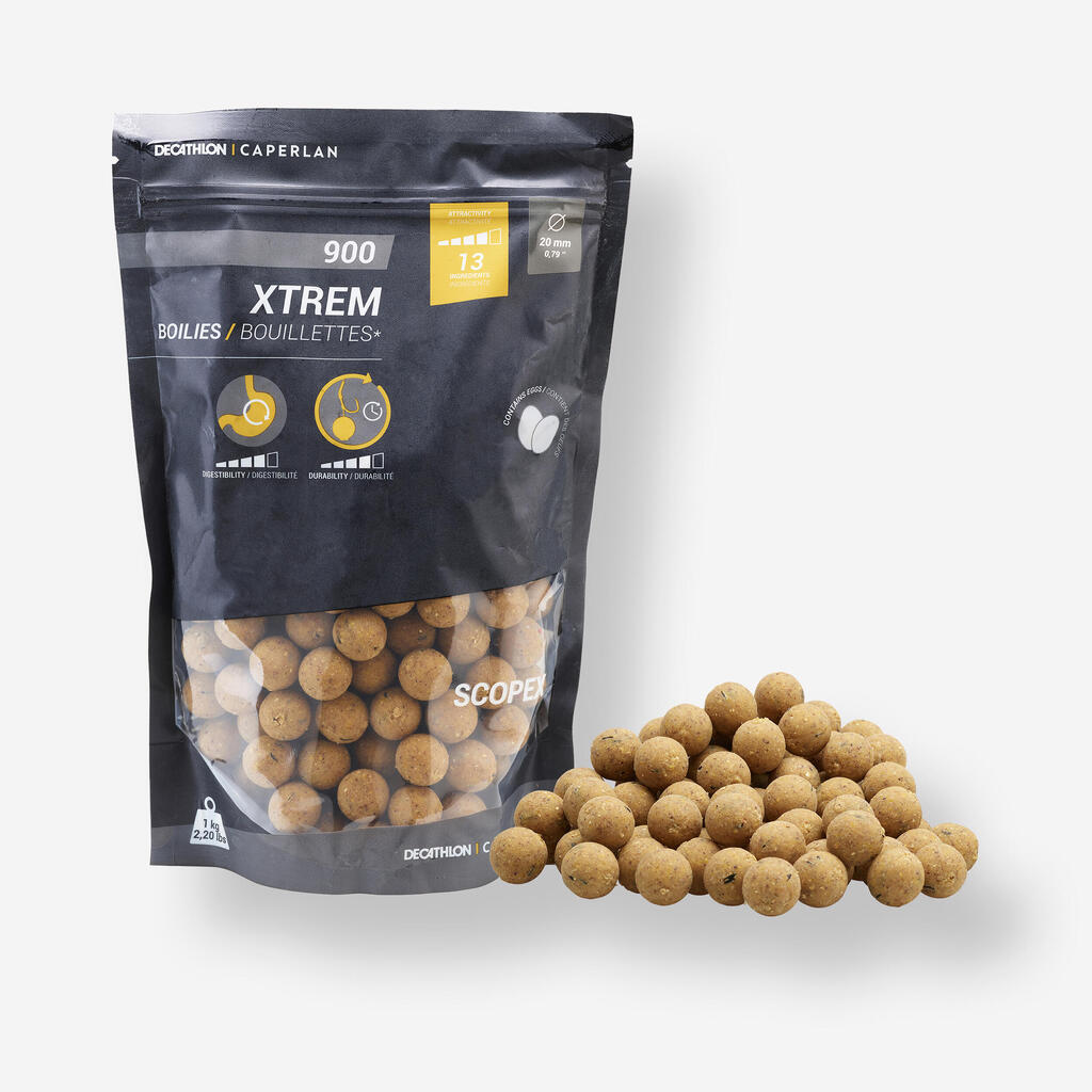 Boilies na lov kapra Xtrem 900 20 mm 1 kg Kôrovce - Čierne korenie