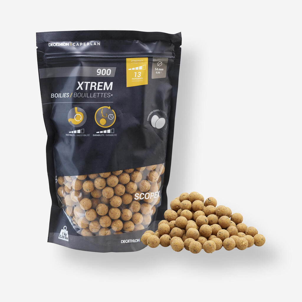 Boilies Carp Fishing XTREM 900 14 mm 1 kg Crustaceans-Black pepper