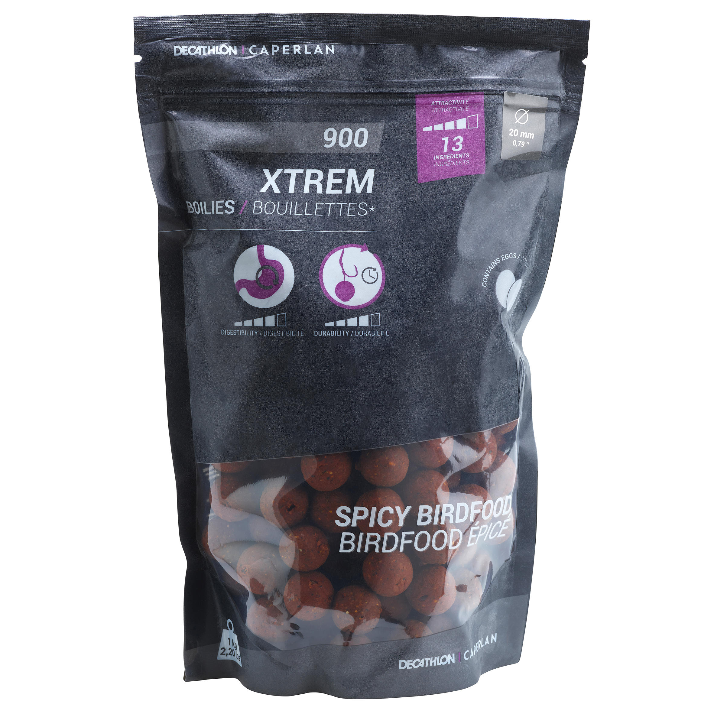 Boilies Carp Fishing XTREM 900 20mm 1kg Spicy 1/2