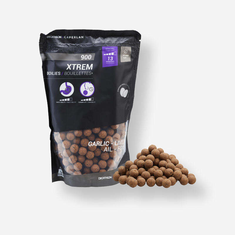 Boilies na kaprařinu Xtrem 900 14 mm 1 kg Česnek/játra