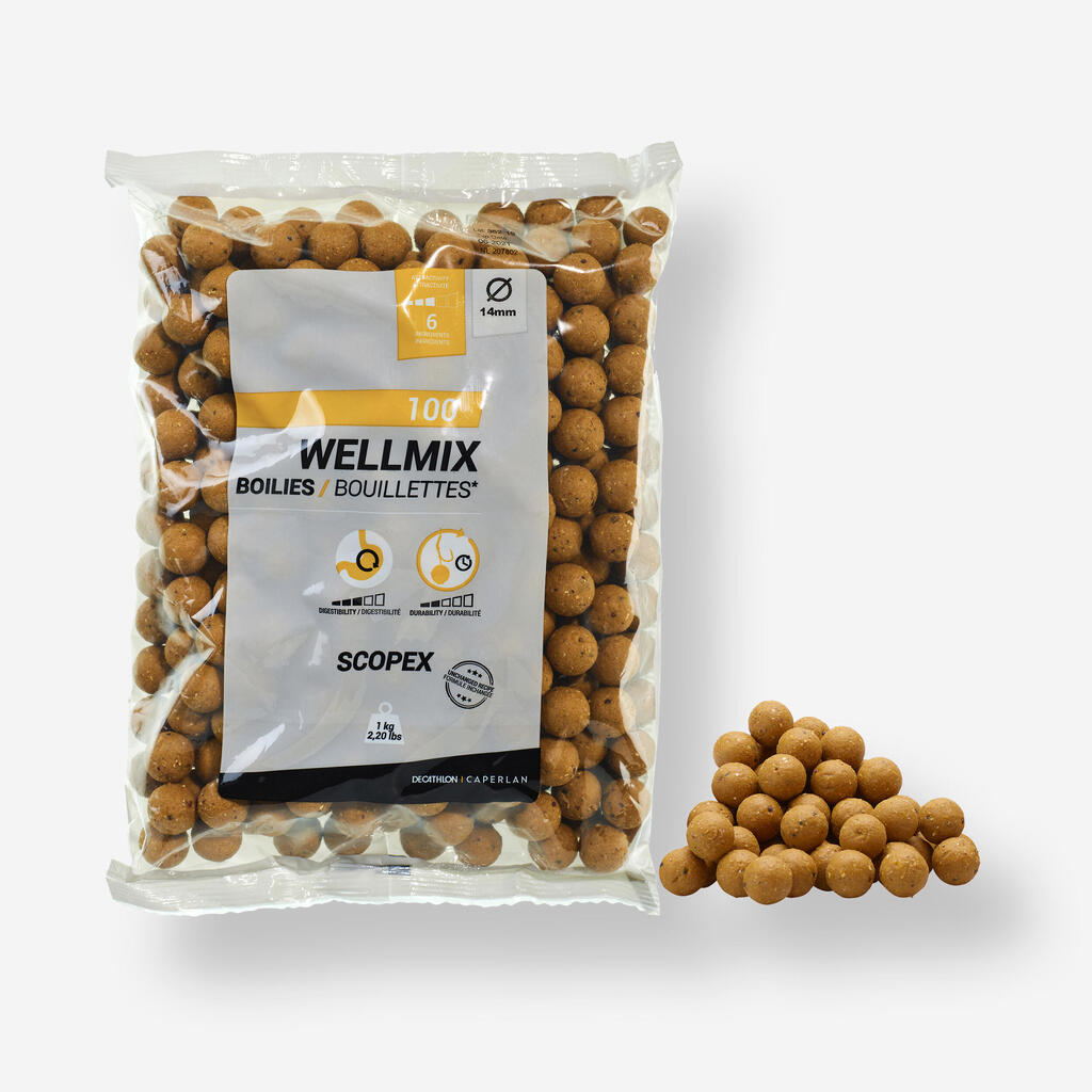 „Wellmix Scopex“ 14 mm 1 kg boiliai karpių žvejybai