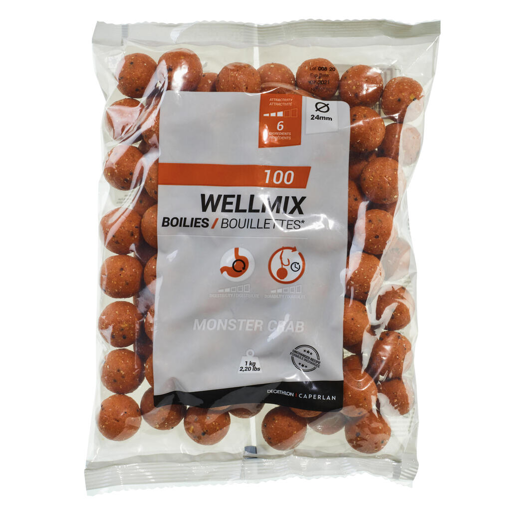 Wellmix 24 mm karpkalade püüdmise pallid, hiidkrabi, 1 kg