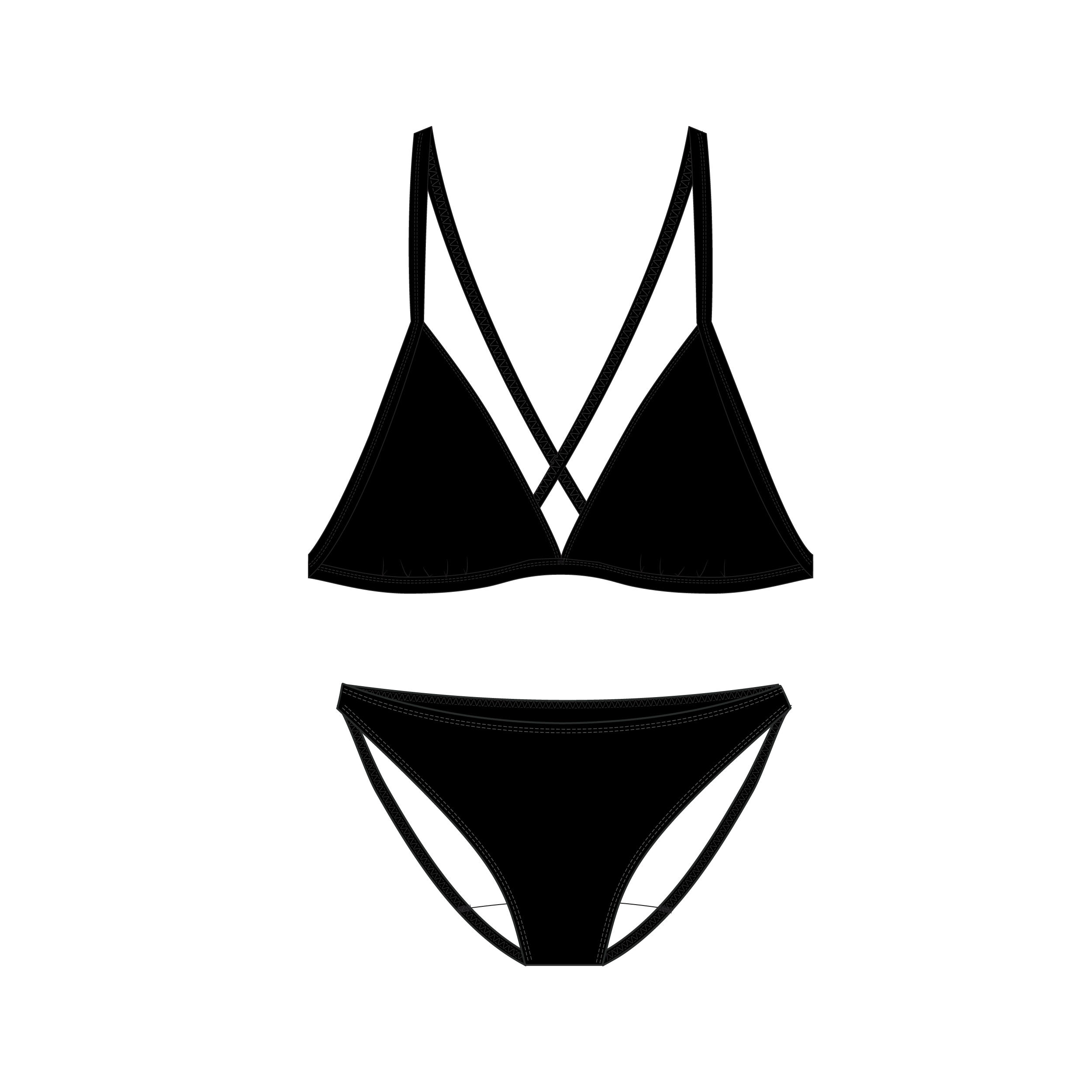 Conjunto Bikini Niña Tamara 100 Negro 15/15