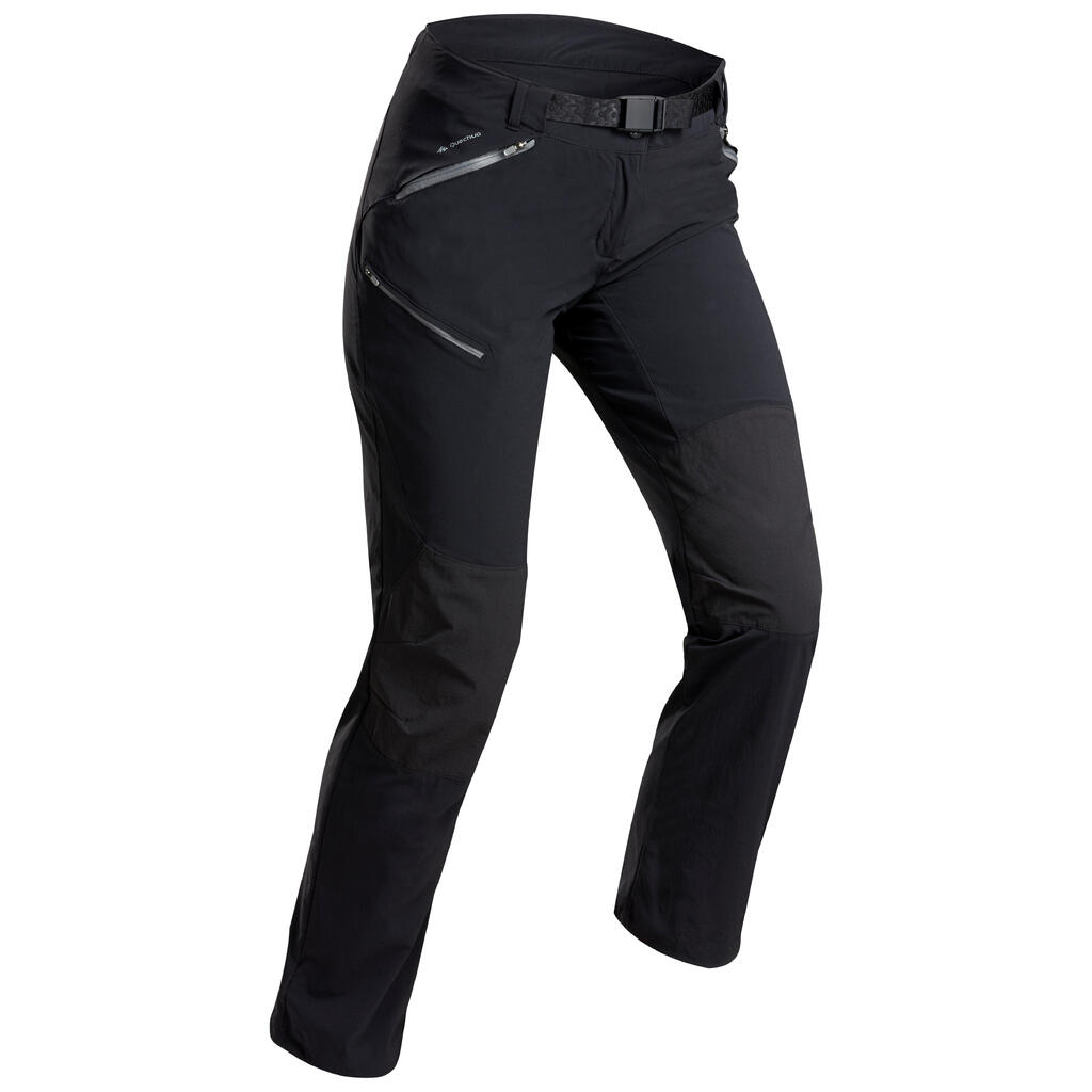 PANTALÓN TREKING MUJER MH500 NEGRO