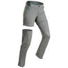 Women's Mountain Hiking convertible trousers - MH550- Khaki