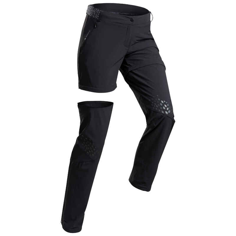 PANTALÓN TREKKING MUJER DESMONTABLE MH550 NEGRO - Decathlon