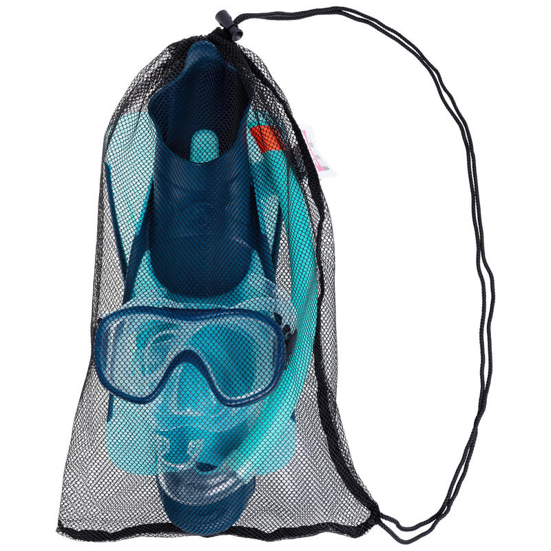 Kit palmes masque tuba de snorkeling SNK 500 enfant turquoise