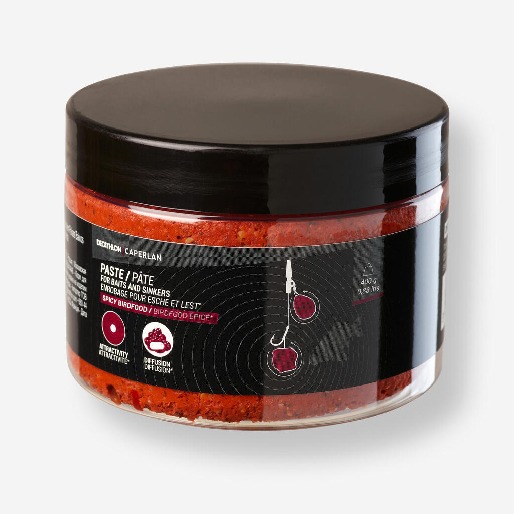 Spicy Birdfood coating paste for carp fishing
