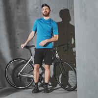 Men's Short-Sleeved Road Cycling Summer Jersey Essential - Blue