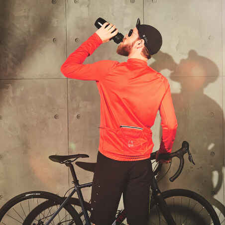 Fahrradtrikot Rennrad langarm UV Schutz RC100 Herren rot