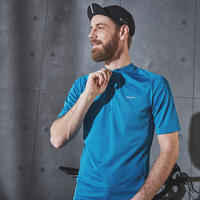 Men's Short-Sleeved Road Cycling Summer Jersey Essential - Blue