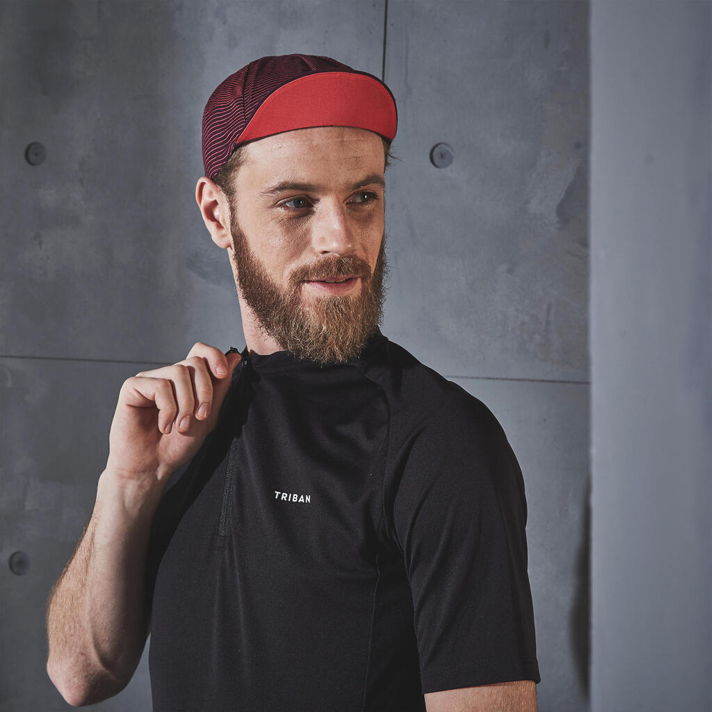Crna muška letnja biciklistička majica kratkih rukava Jersey Essential