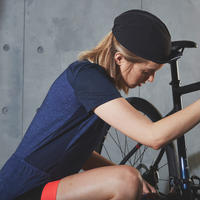 500 Short-Sleeve Cycling Jersey Navy - Women
