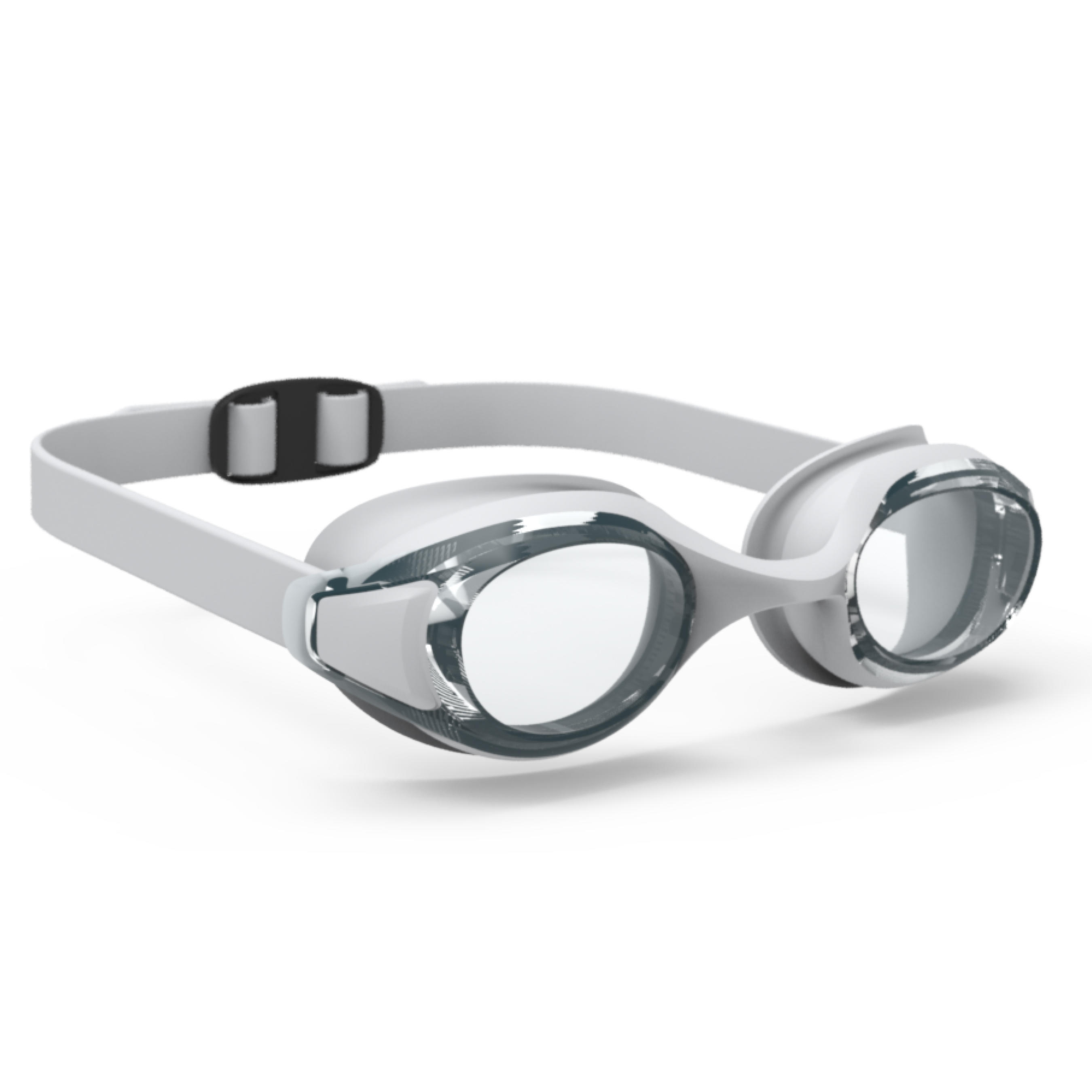 Adult Kids Swimming Goggles One Size With Strap Adjustment Clear Lenses Grey