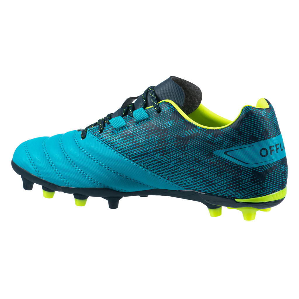 Kinder Rugby Schuhe R500 FG gegossene Sohle trockener Untergrun rot