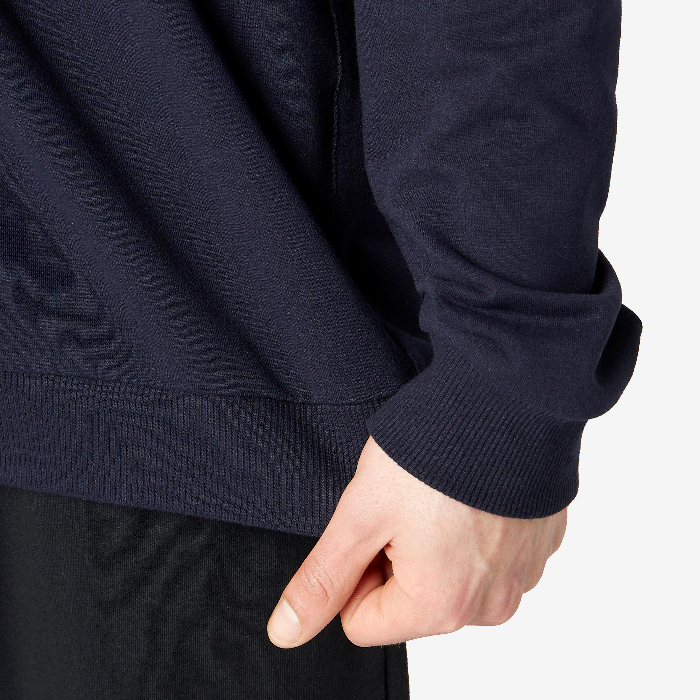 Men's Straight-Cut Crew Neck Long Sweatshirt 100 - Blue/Black 5/5