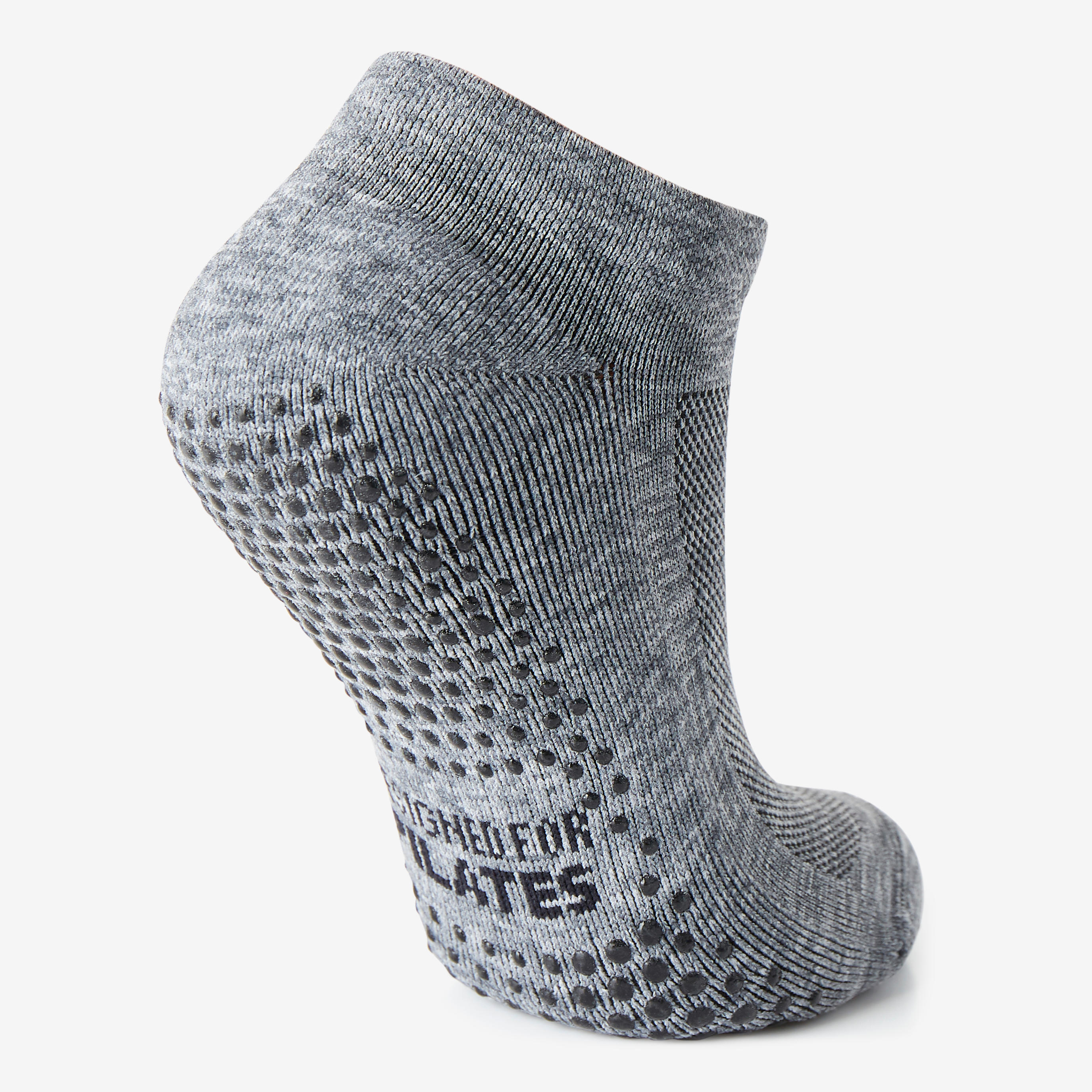 Calcetines Fitness 500 Mujer Gris Antideslizantes 4/10