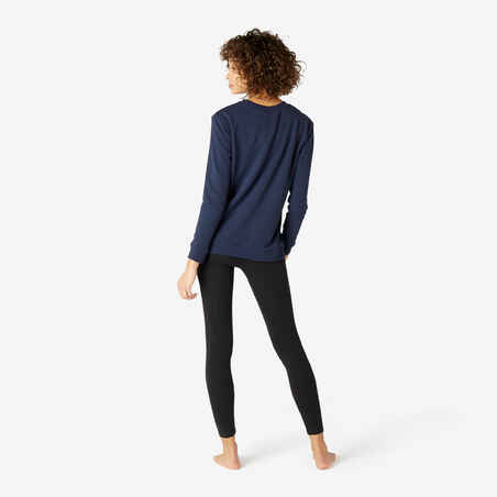 Women's Fitness Sweatshirt 100 - Navy Blue