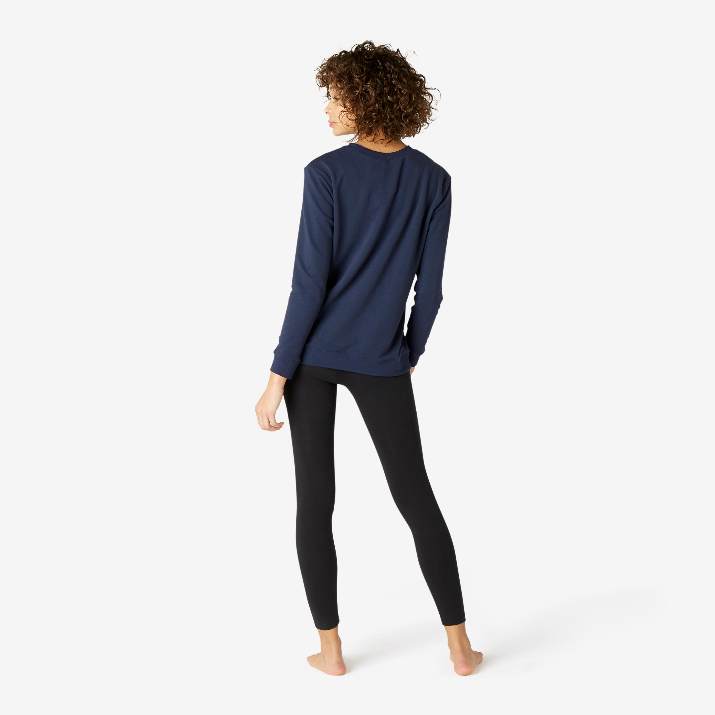 Women's Fitness Sweatshirt 100 - Navy Blue 4/6