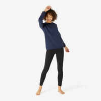 Sweatshirt mit Rundhalsausschnitt Fitness marineblau