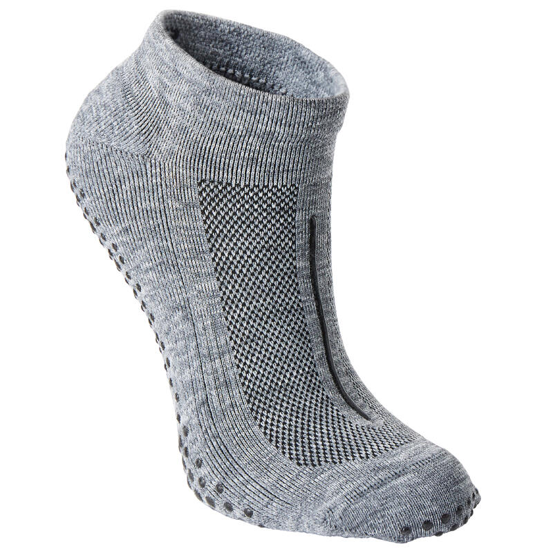 Antislip sokken voor fitness synthetisch 900 grijs