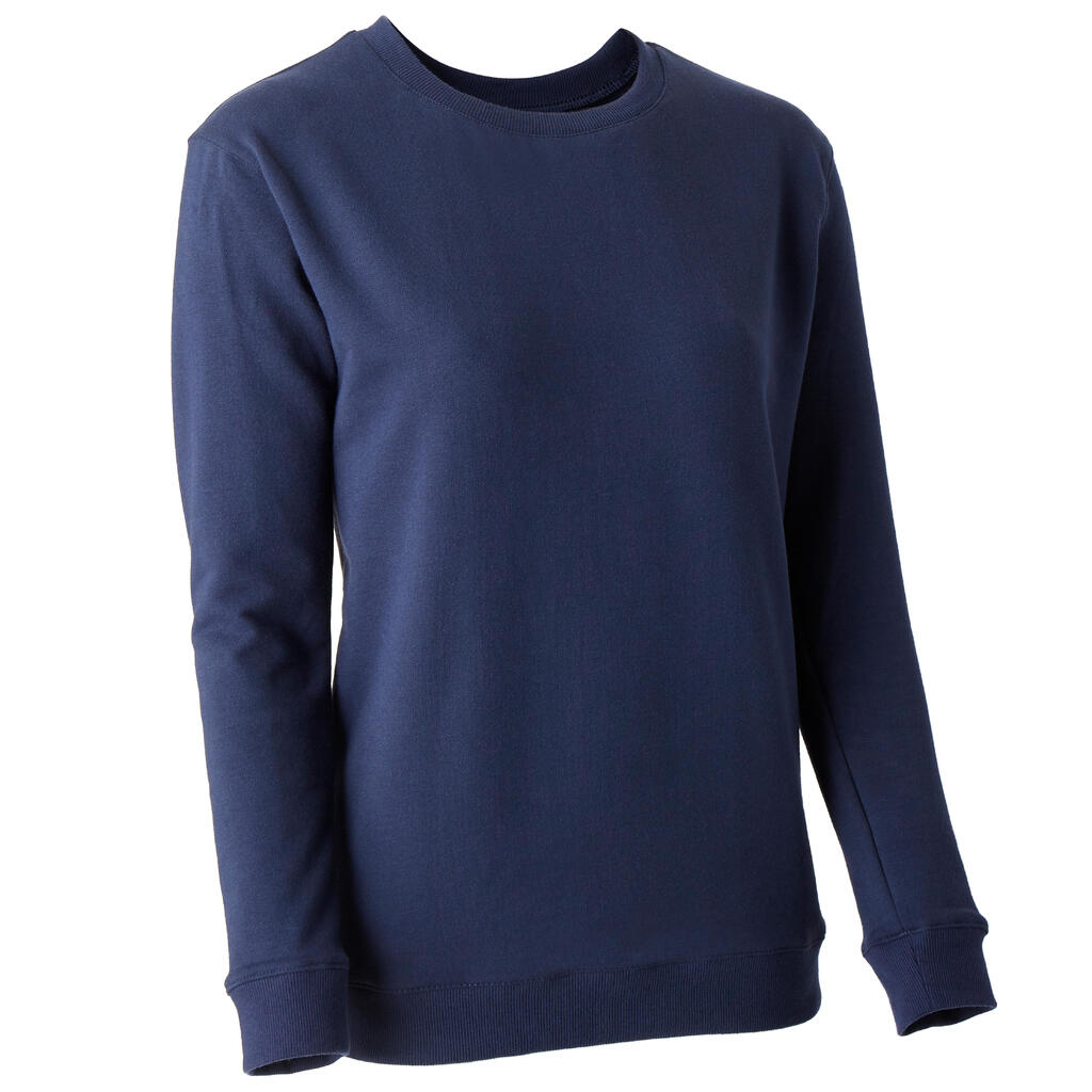 Sweatshirt mit Rundhalsausschnitt Fitness marineblau