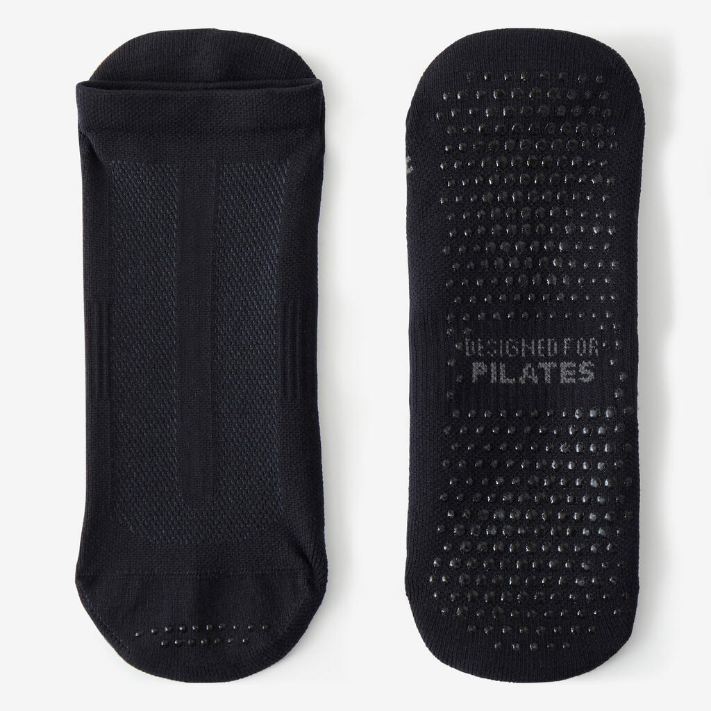 Sportsocken rutschfest Fitness atmungsaktiv schwarz