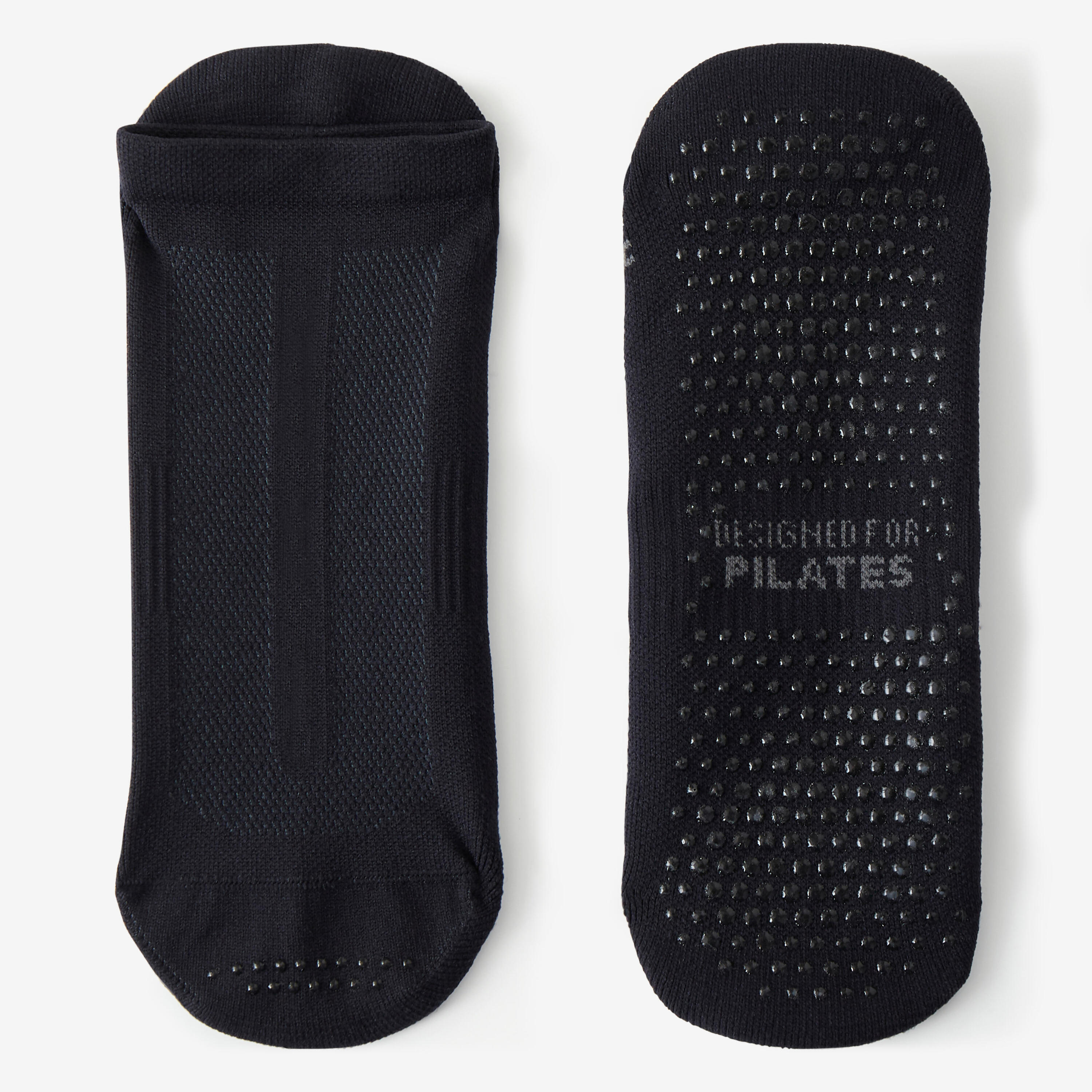 Calcetines Fitness 500 Mujer Negro Antideslizantes 5/7