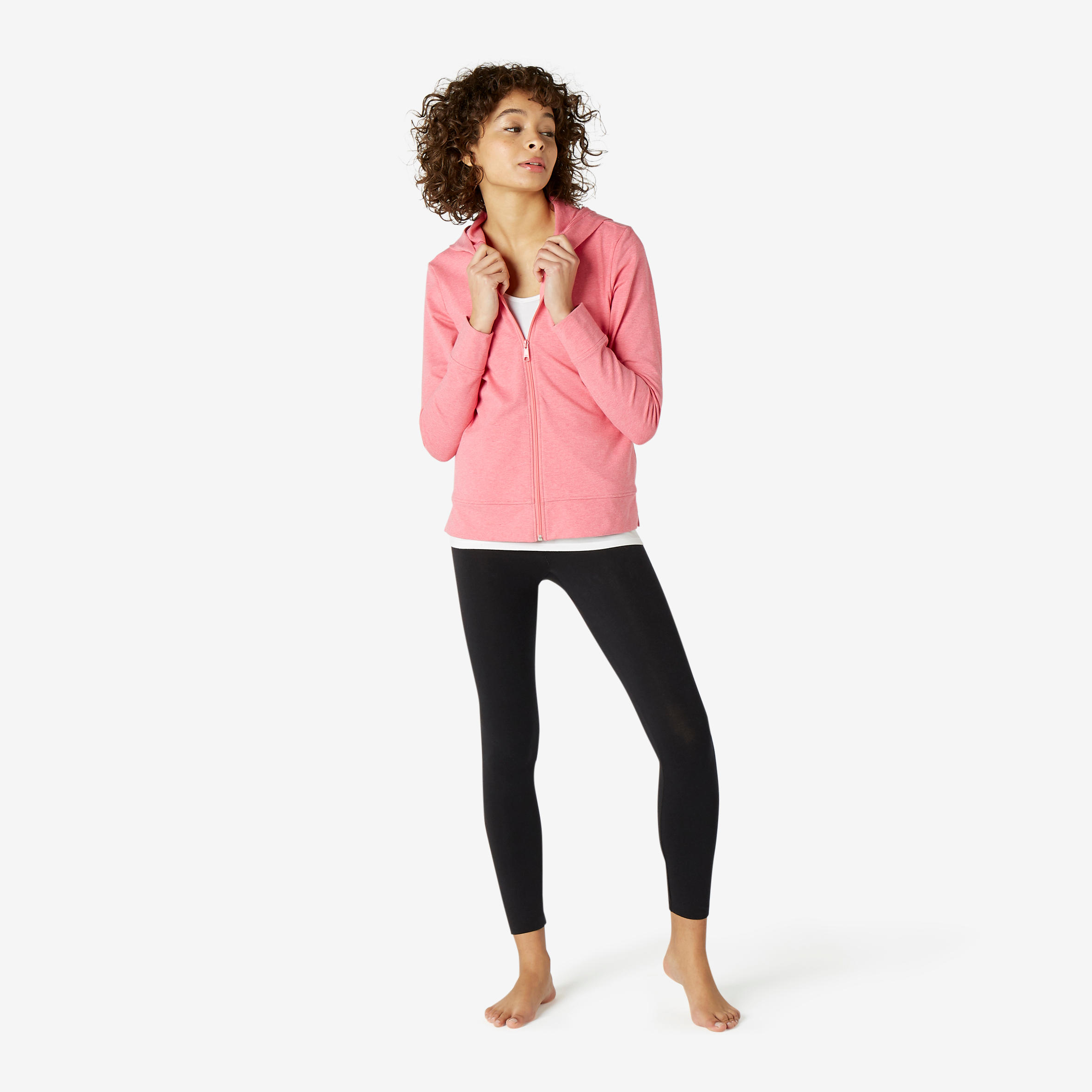 Women's Hooded Training Jacket 100 - Pink 2/6
