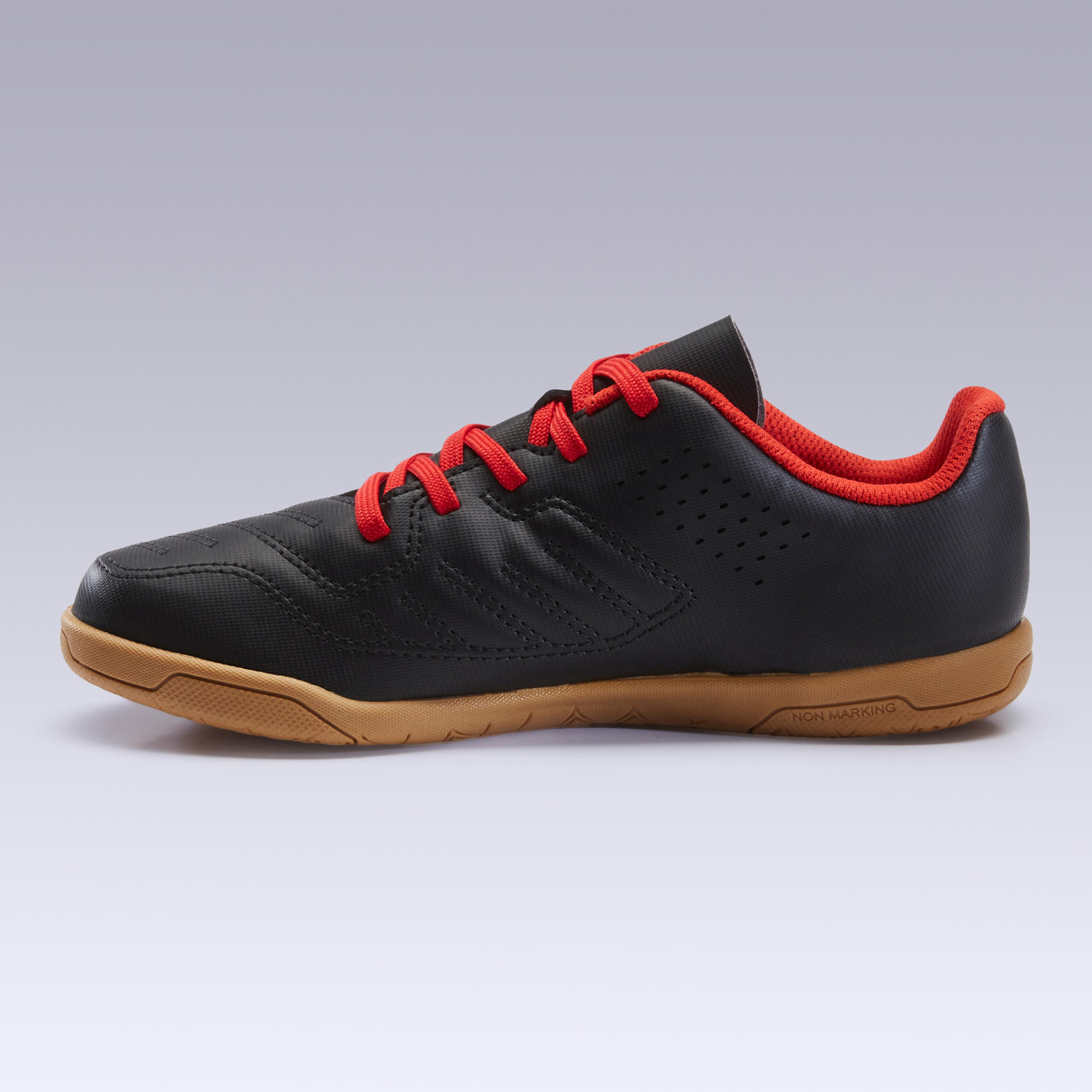 Scarpe futsal bambino 100 nero-rosso 2/7