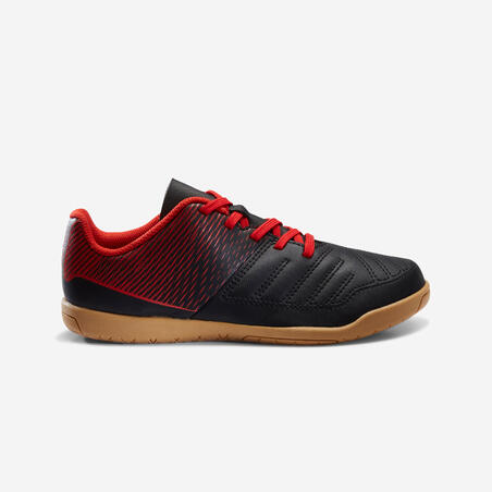 Chaussures de Futsal  enfant 100 noir rouge