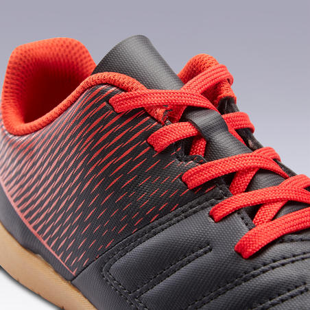 Chaussures de Futsal  enfant 100 noir rouge