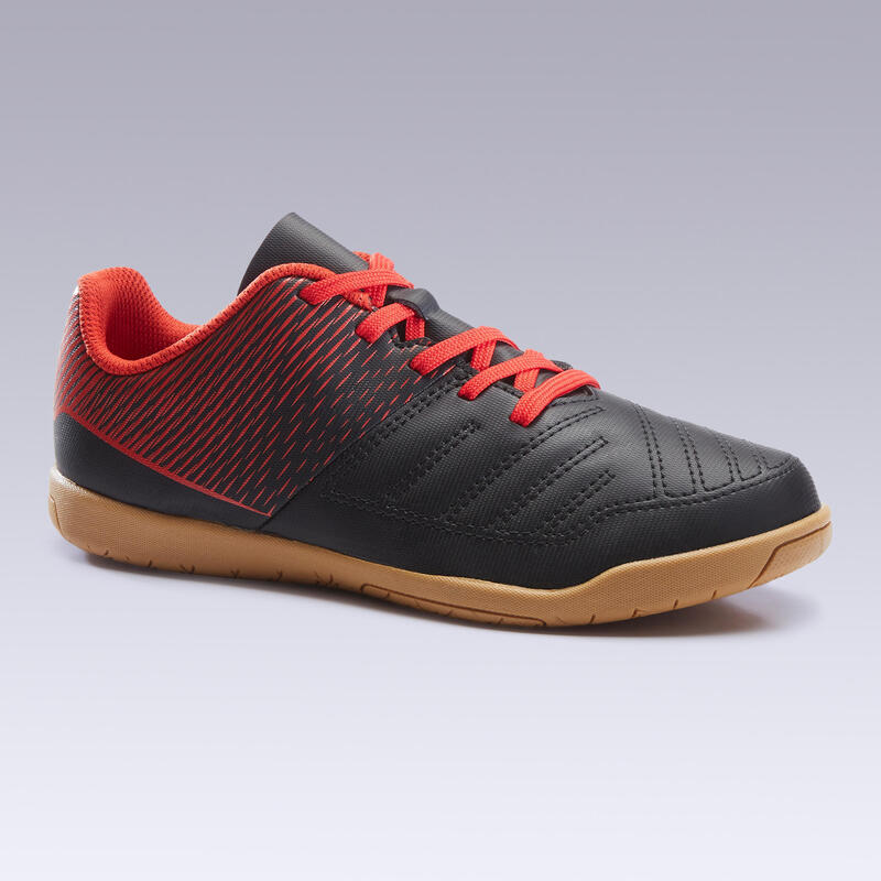 Chaussures de Futsal enfant 100 noir rouge