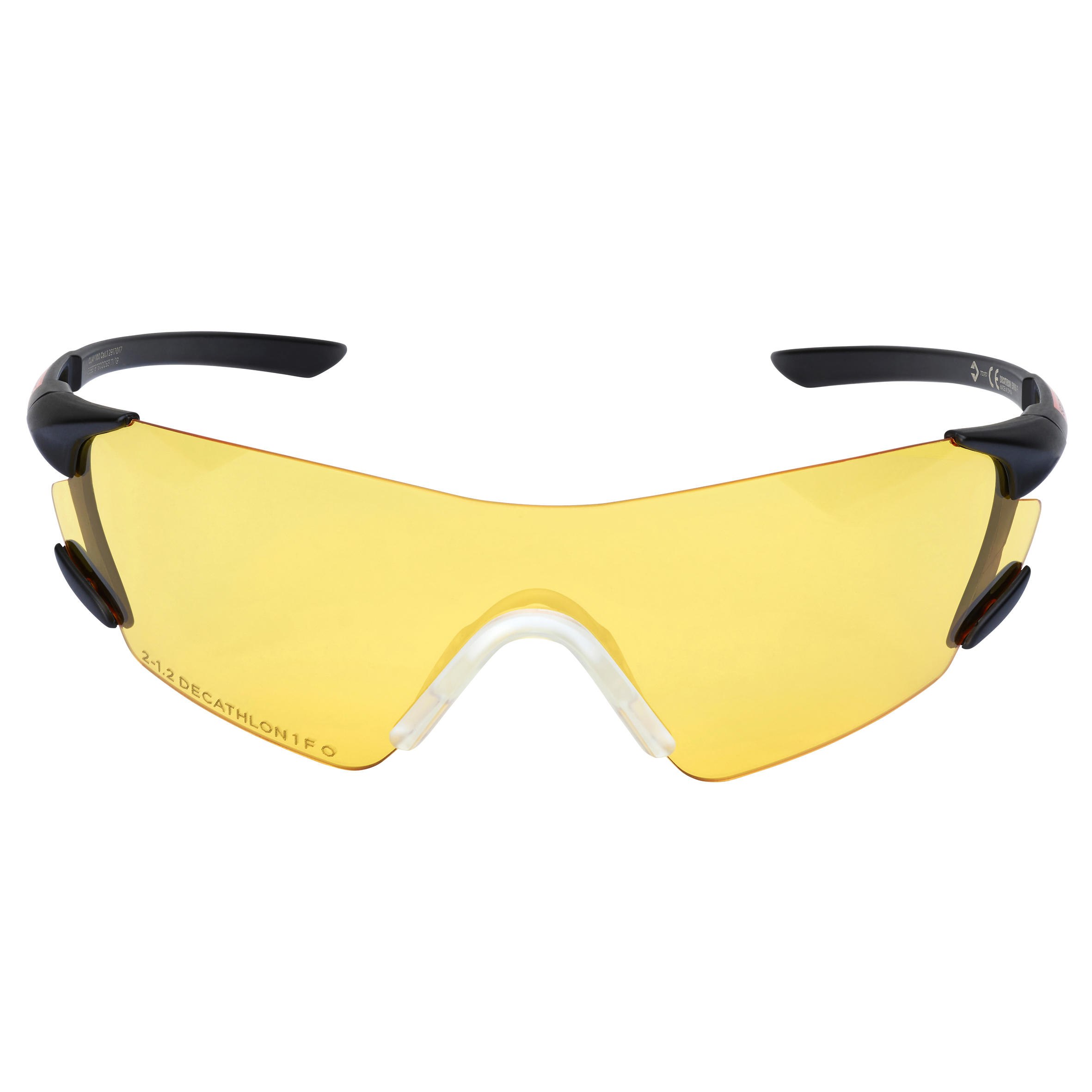 CLAY PIGEON SHOOTING PROTECTIVE GLASSES 100, YELLOW STRONG LENSES, CATEGORY 1 2/3