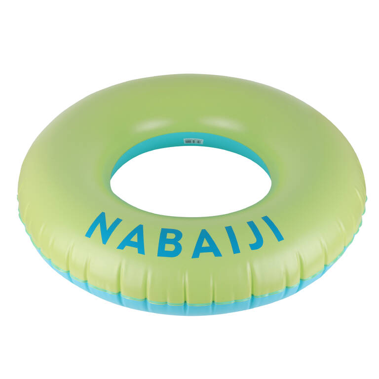 Inflatable swim ring 92 cm yellow blue large size with rapid-inflation valve