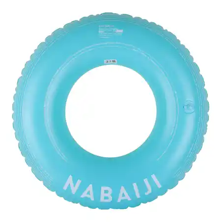 Inflatable swim ring 92 cm yellow blue large size with rapid-inflation valve
