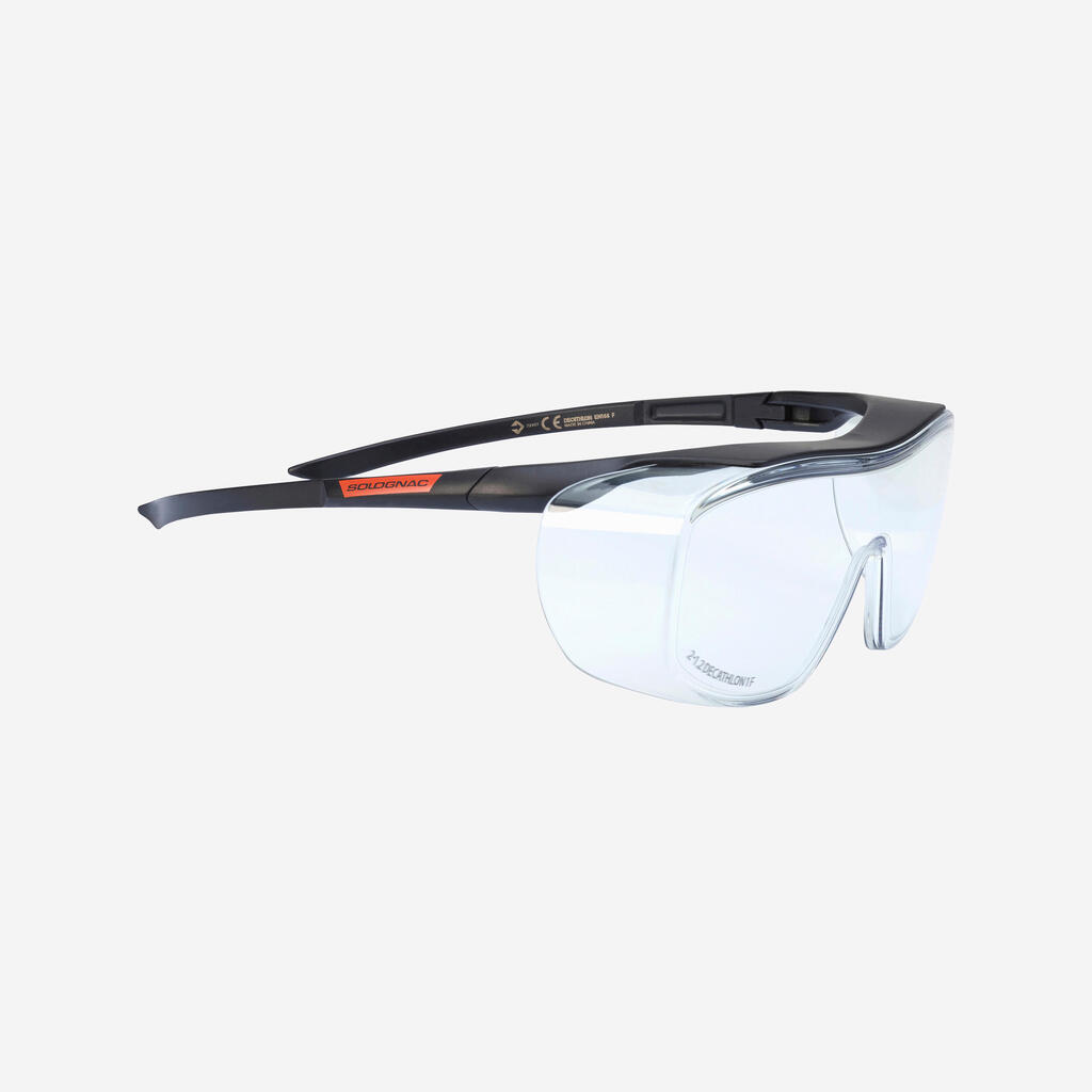 Māla šaušanas virsējās aizsargbrilles “Clay 100 OTG”, bezkrāsainas izturīgas lēcas, 0. klase