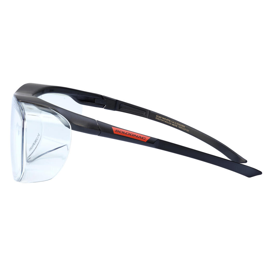 Māla šaušanas virsējās aizsargbrilles “Clay 100 OTG”, bezkrāsainas izturīgas lēcas, 0. klase