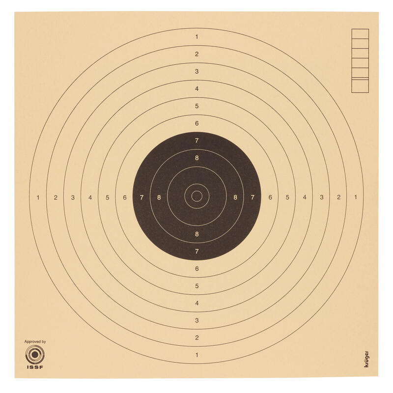 100 tarcz pistoletowych 10 m Kruger 17 x 17 cm 