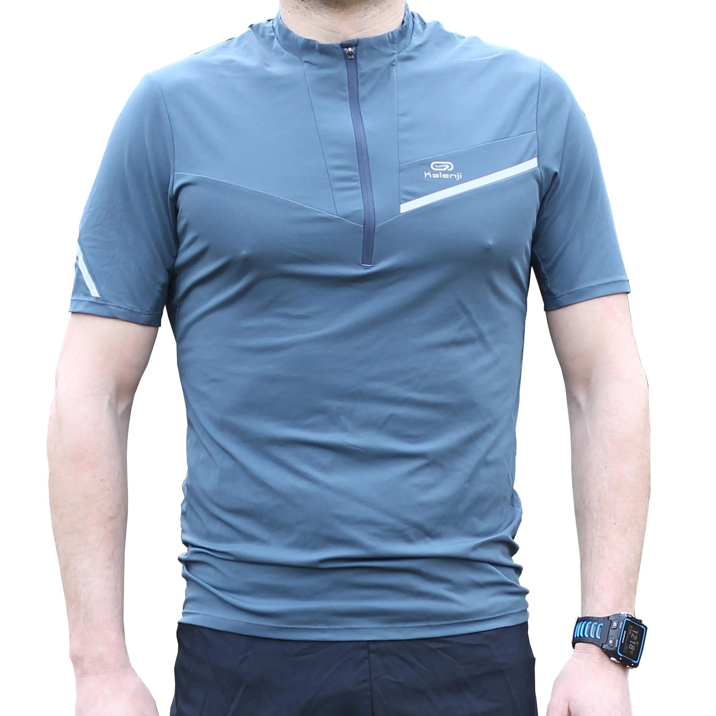 Short-sleeved men's trail running T-shirt - Grey 2/4