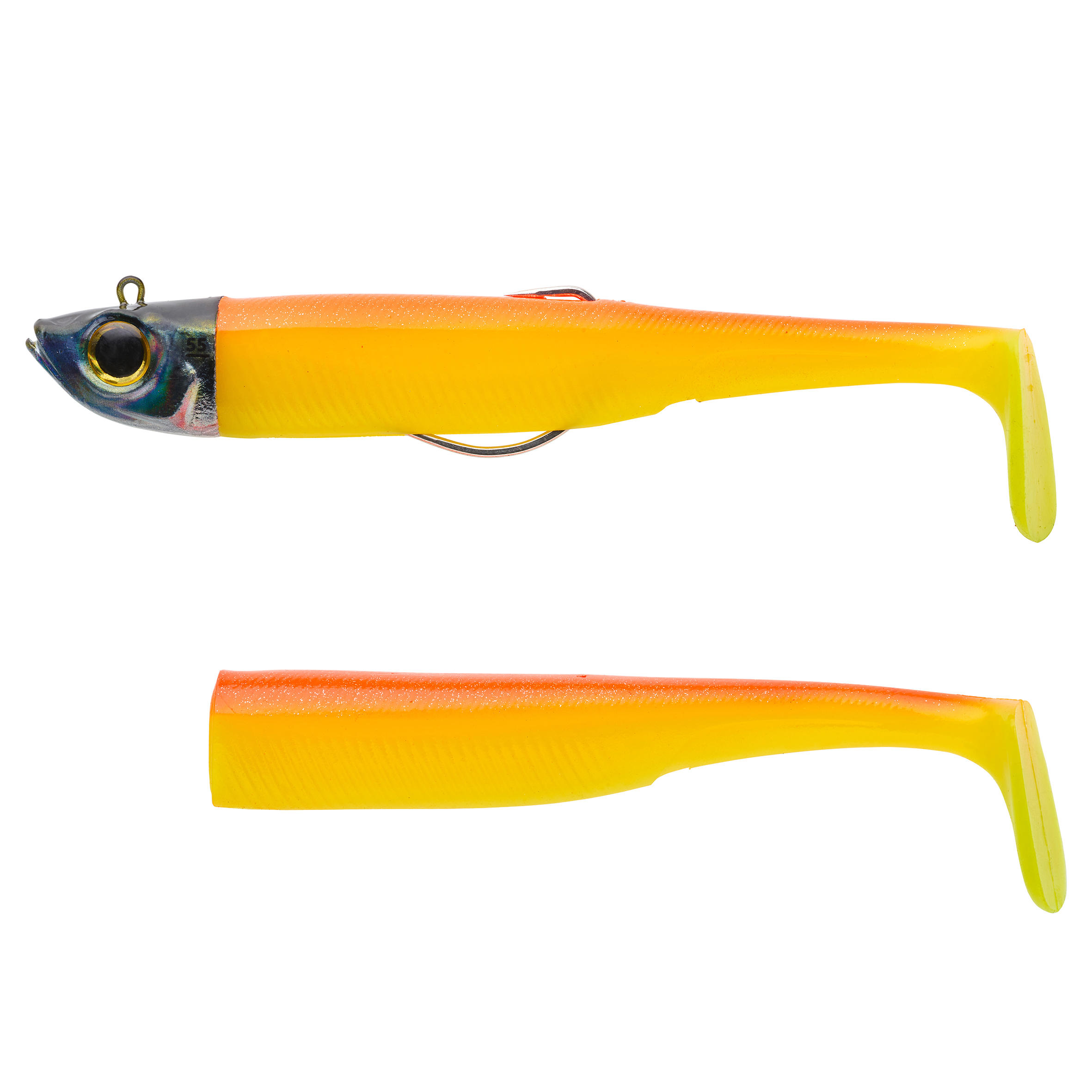CAPERLAN Sea fishing Texas anchovy shad supple lures KIT ANCHO 150 55 g - orange