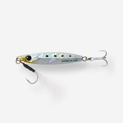 Casting jig voor vissen met kunstaas in zee biastos fast assist 30 g wit