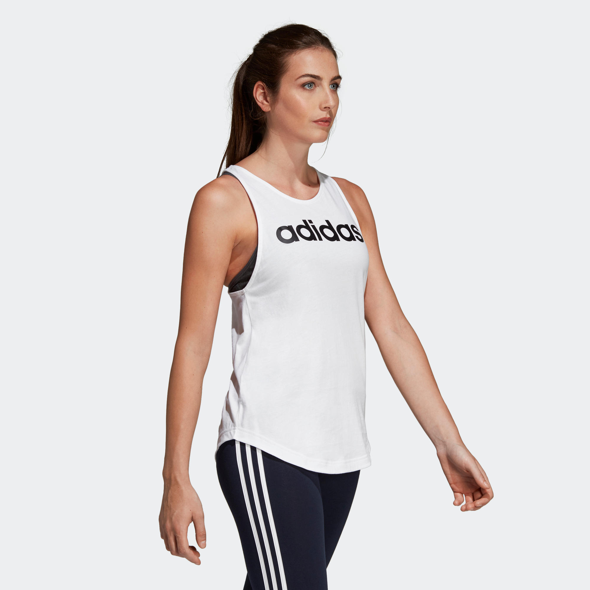 Camiseta sin mangas Adidas blanco mujer LINEAR Adidas - Decathlon